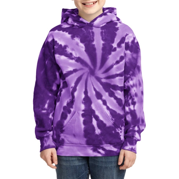 Purple color option for Port & Company® Youth's Tie Dye Hoode Sweatshirt