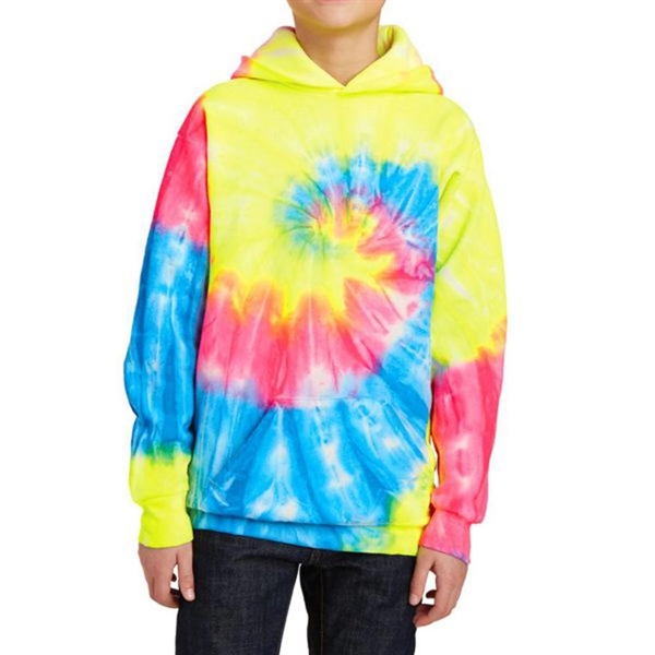 Rainbow color option for Port & Company® Youth's Tie Dye Hoode Sweatshirt