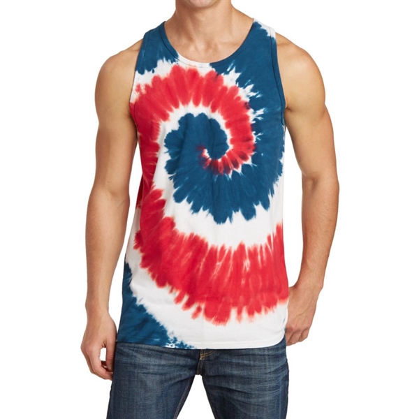 Usa Rainbow color option for Customizable Tie Dye Tank Top