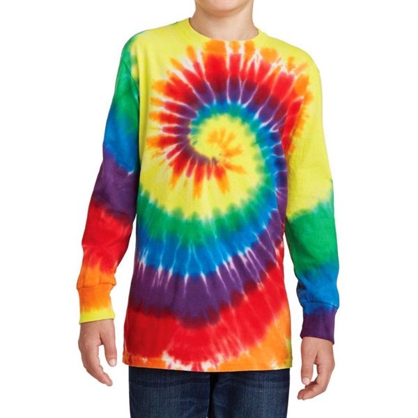 Neon Rainbow color option for Junior Long Sleeve Tee In Tie Dye