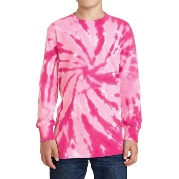 Pink color option for Junior Long Sleeve Tee In Tie Dye