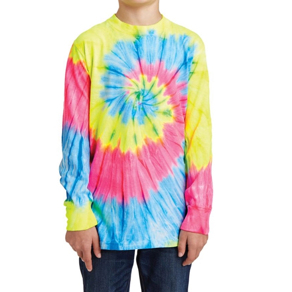 Rainbow color option for Junior Long Sleeve Tee In Tie Dye