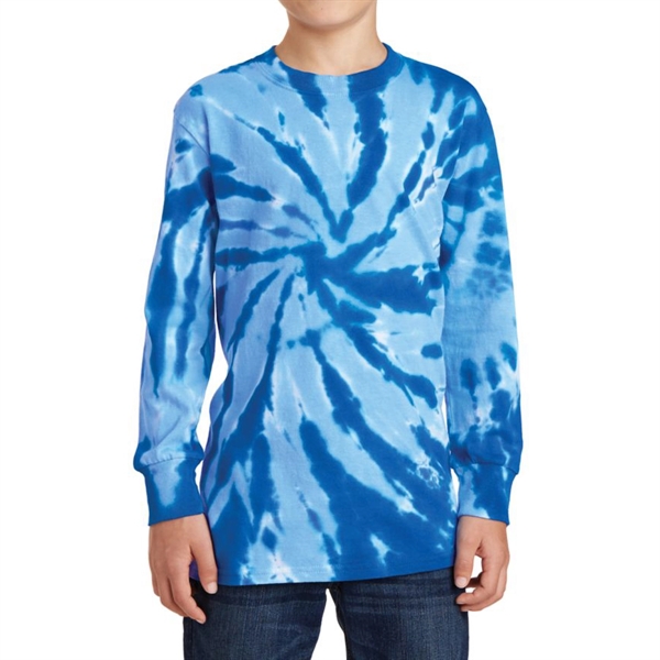 Royal color option for Junior Long Sleeve Tee In Tie Dye
