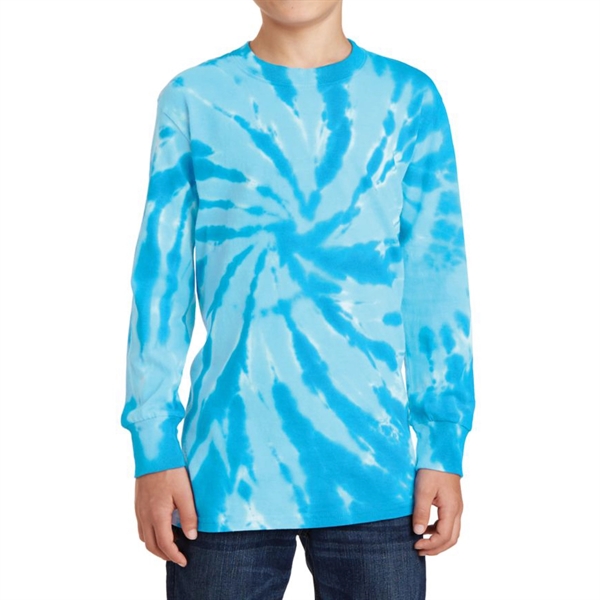 Turquoise color option for Junior Long Sleeve Tee In Tie Dye