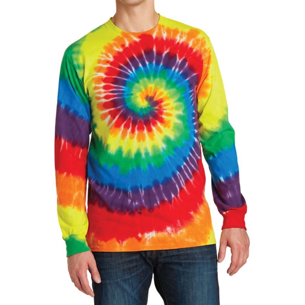 Neon Rainbow color option for Classic Tie Dye Long Sleeve Tee