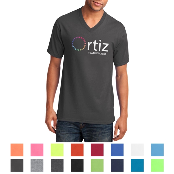 Charcoal color option for Classic Cotton V Neck Tee