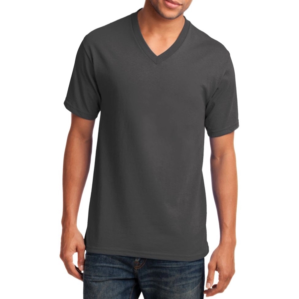Dark Heather color option for Classic Cotton V Neck Tee