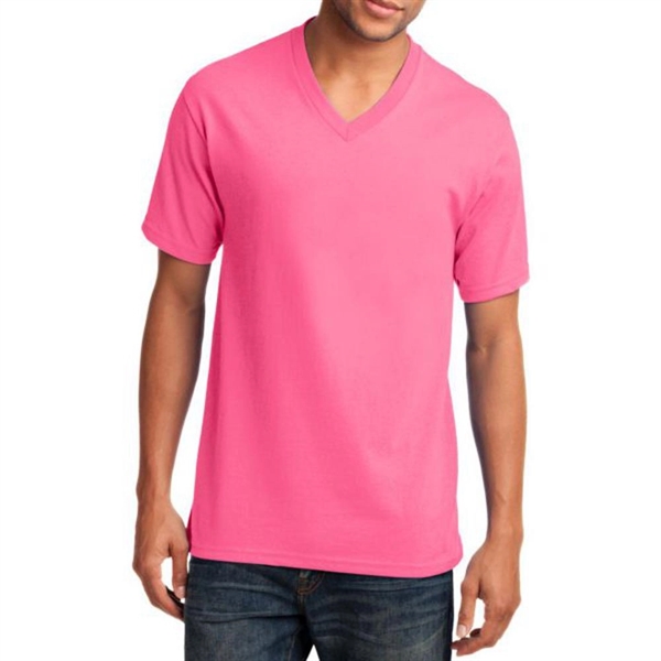 Neon Pink color option for Classic Cotton V Neck Tee