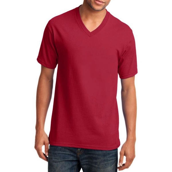 Red color option for Classic Cotton V Neck Tee