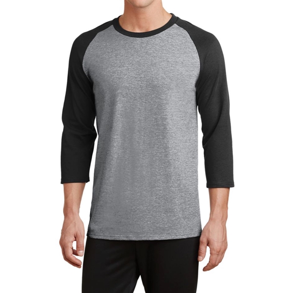 Athletic Heather / Jet Black color option for Alternating Raglan Tee
