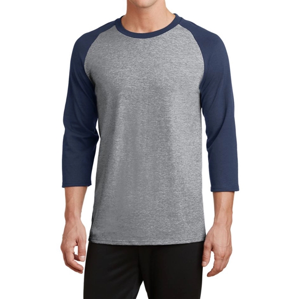 Athletic Heather / Navy color option for Alternating Raglan Tee