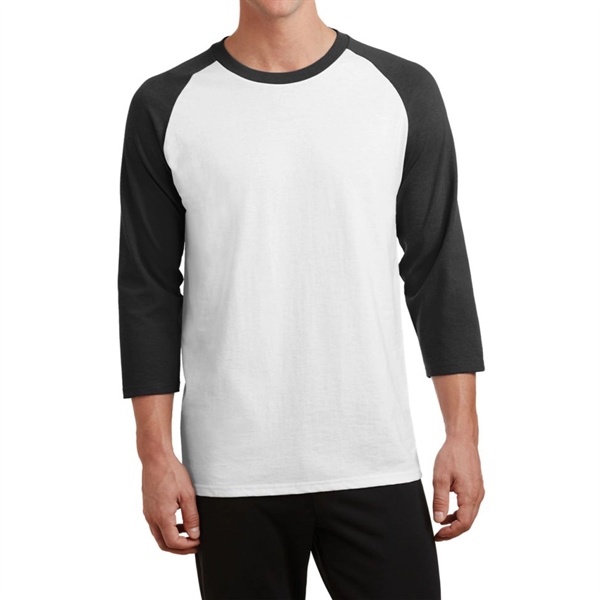 White / Jet Black color option for Alternating Raglan Tee