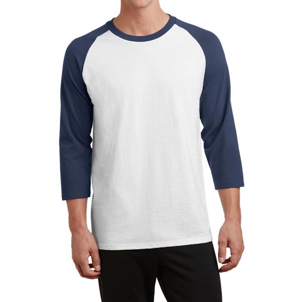White / Navy color option for Alternating Raglan Tee