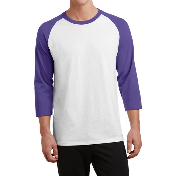 White / Purple color option for Alternating Raglan Tee