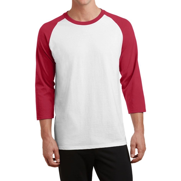 White / Red color option for Alternating Raglan Tee