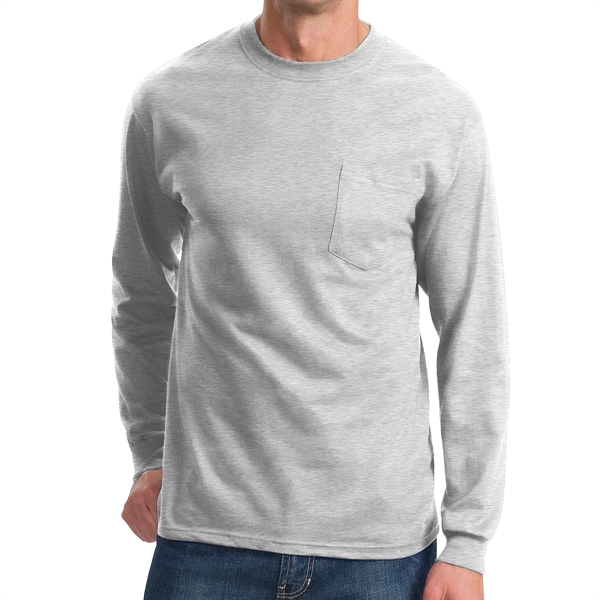 Ash color option for Stylish Long Sleeve Pocket Tee