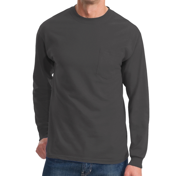 Charcoal color option for Stylish Long Sleeve Pocket Tee