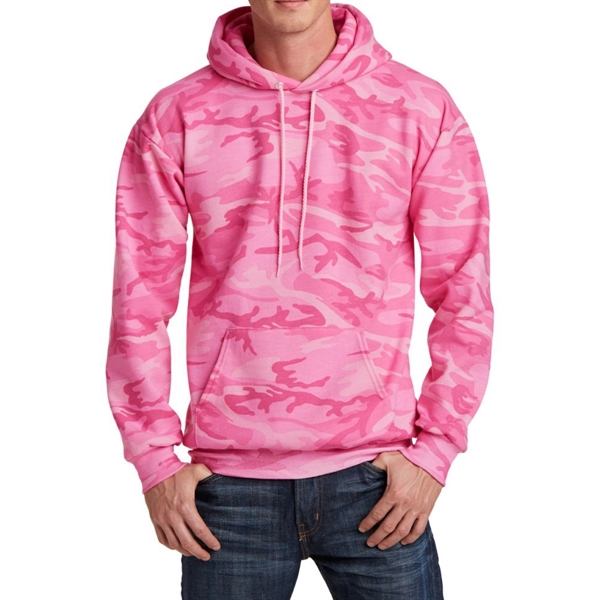 Pink Camo color option for Comfortable Camo Hooded Sweatshirt