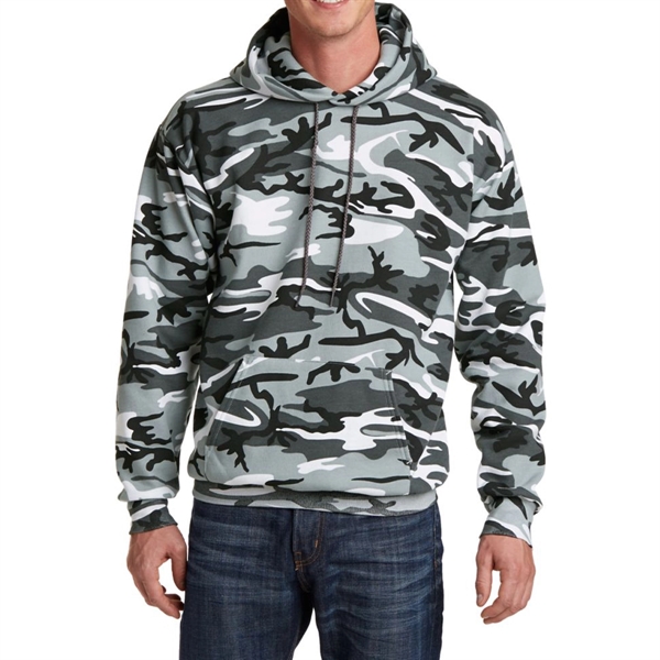 Woodland Blue Camo color option for Comfortable Camo Hooded Sweatshirt