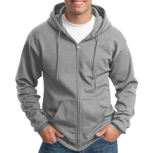 Athletic Heather color option for Stylish Full Zip Hooded Sweatshirt