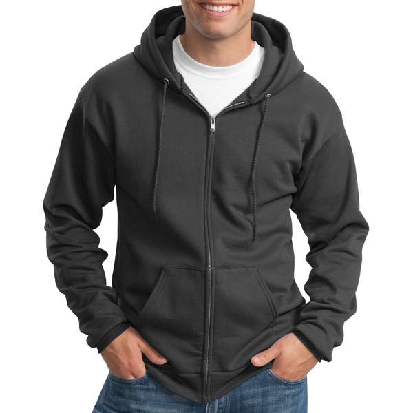 Charcoal color option for Stylish Full Zip Hooded Sweatshirt