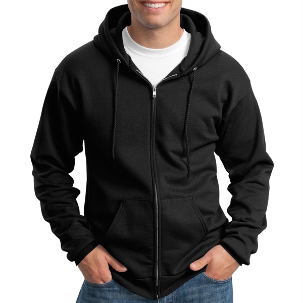 Jet Black color option for Stylish Full Zip Hooded Sweatshirt