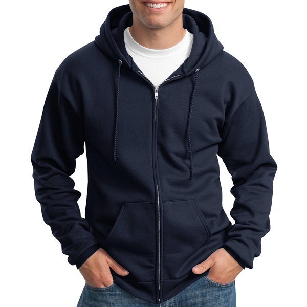 Navy color option for Stylish Full Zip Hooded Sweatshirt