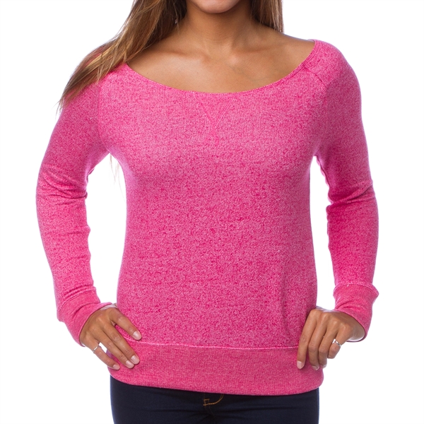 Fuchsia color option for Cotton Crew Off The Shoulder Sweater