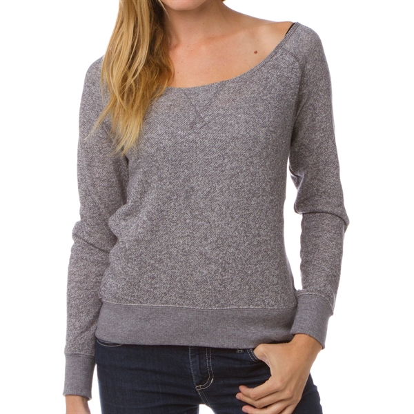 Gunmetal Heather color option for Cotton Crew Off The Shoulder Sweater