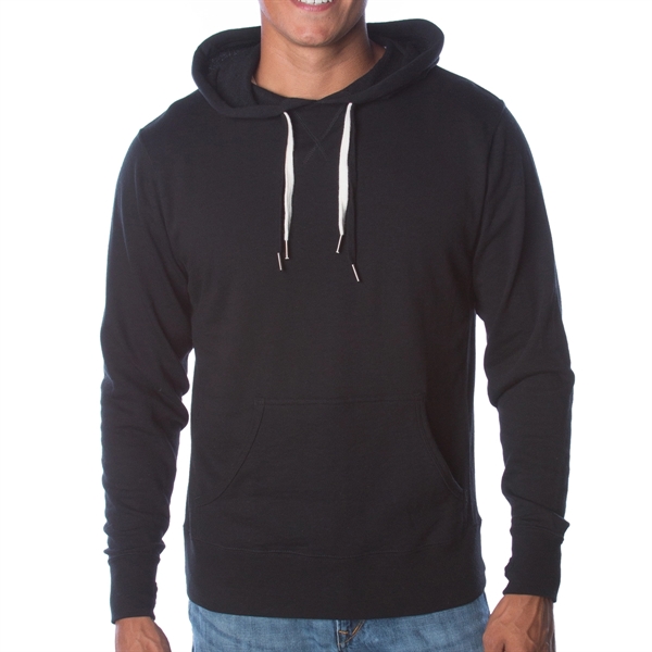 Black color option for Stylish Pullover With Hood In Heather