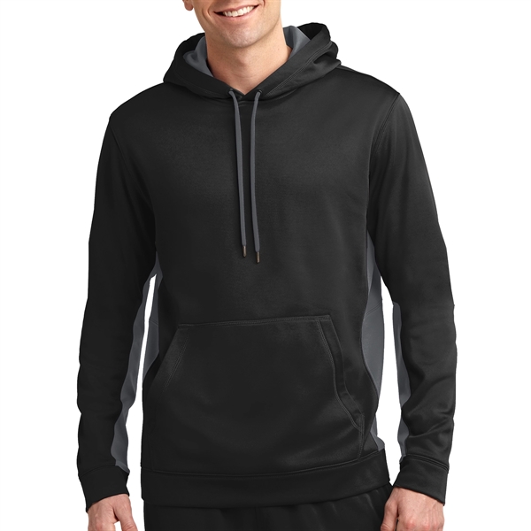 Black/Dark Smoke Grey color option for Colorblock Designed Hooded Sweatshirt