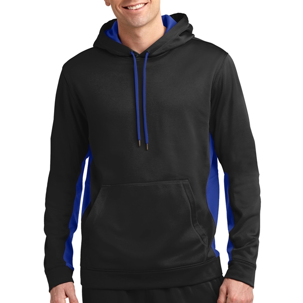 Black/True Royal color option for Colorblock Designed Hooded Sweatshirt