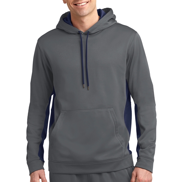 Dark Smoke Grey/Navy color option for Colorblock Designed Hooded Sweatshirt
