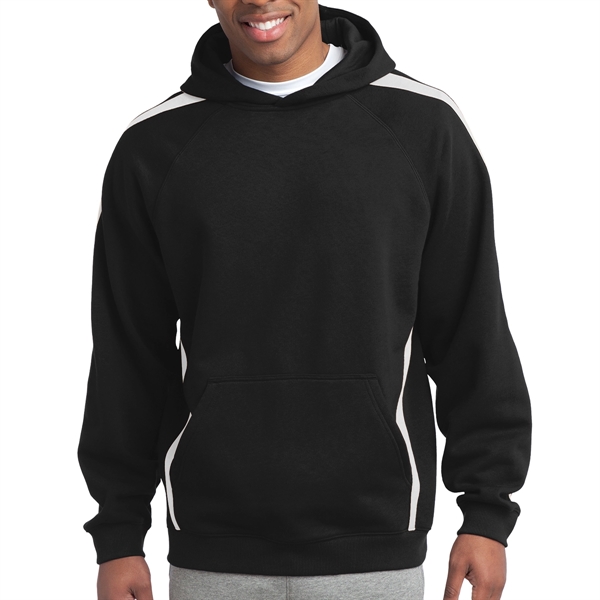 Black-White color option for Stripe Pullover Hooded Sweatshirt