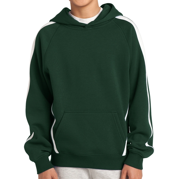 Forest Green-White color option for Stripe Pullover Hooded Sweatshirt