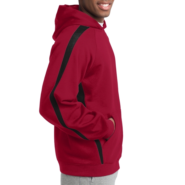 True Red-Black color option for Stripe Pullover Hooded Sweatshirt