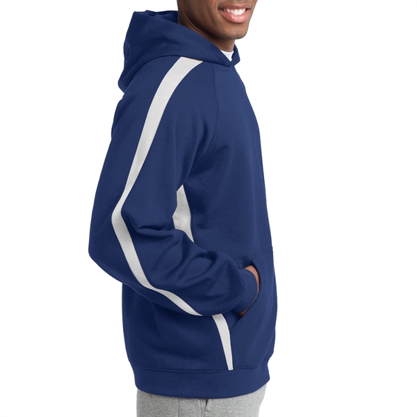 True Royal-White color option for Stripe Pullover Hooded Sweatshirt