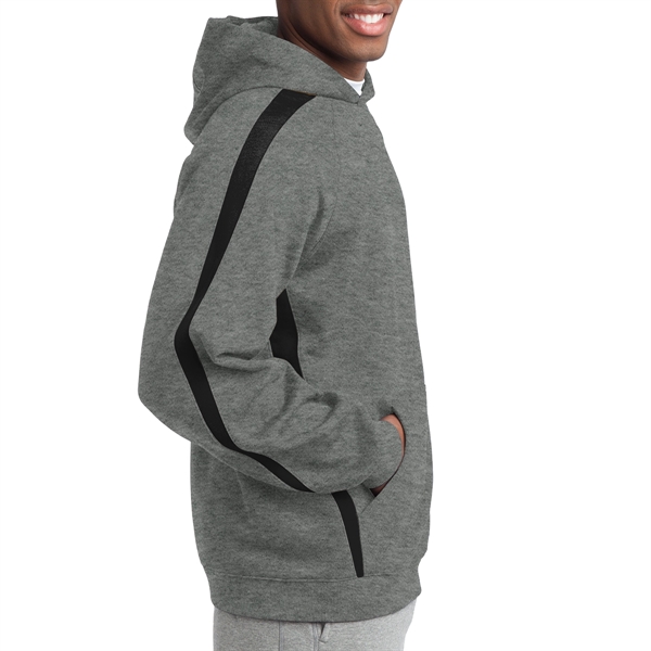 Vintage Heather-Black color option for Stripe Pullover Hooded Sweatshirt