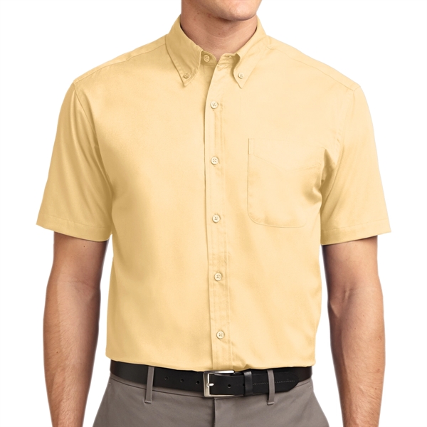 Athletic Gold/Light Stone color option for Ladies Short Sleeve Essential Polo Shirt