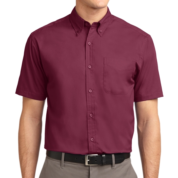 Burgundy/Light Stone color option for Ladies Short Sleeve Essential Polo Shirt
