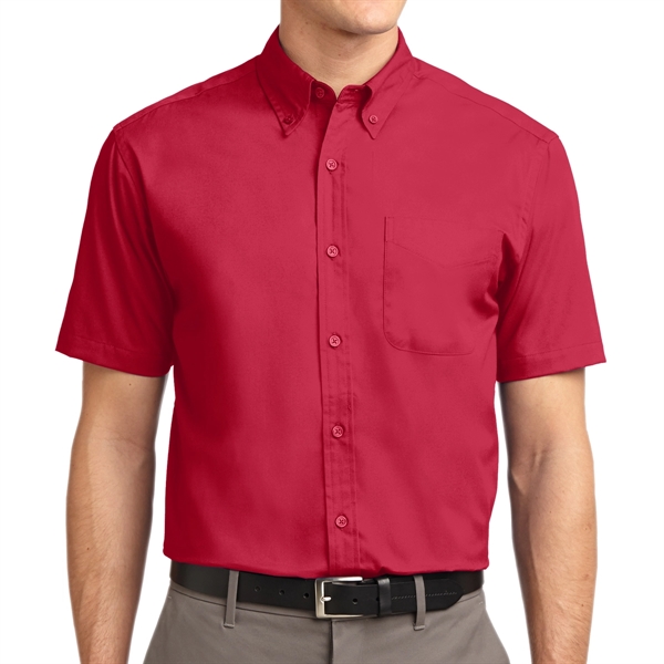 Red/Light Stone color option for Ladies Short Sleeve Essential Polo Shirt