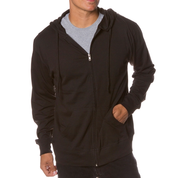 Black color option for Lightweight Jersey Hood With Zipper For Male