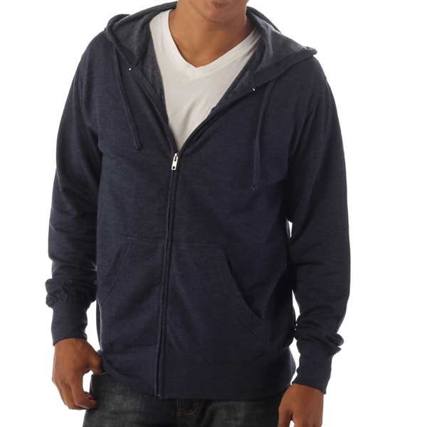 Classic Navy Heather color option for Lighweight Sweatshirt With Hood And Zipper For Male