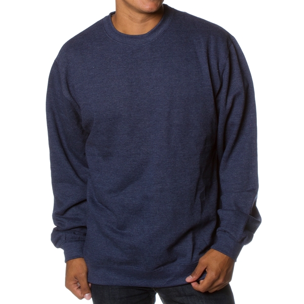 Classic Navy Heather color option for Male Crew Neck Sweatshirt