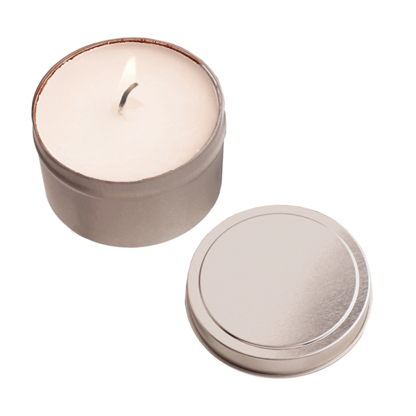 Silver color option for 4 Oz. Round Tin Candle