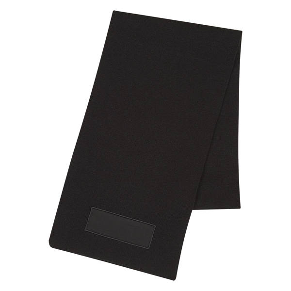 Black color option for Knitted Scarf With Patch