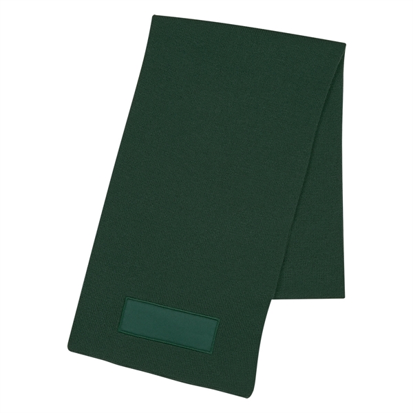 Forest Green color option for Knitted Scarf With Patch