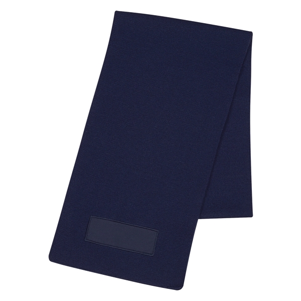Navy Blue color option for Knitted Scarf With Patch