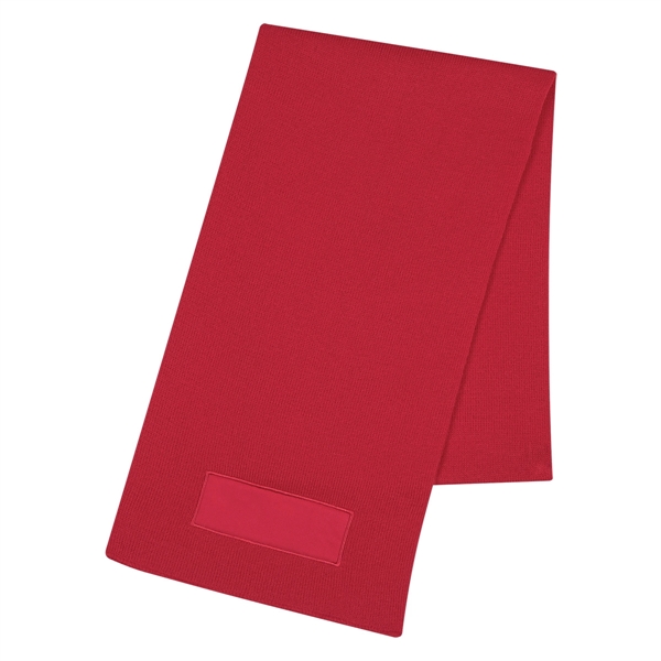 Red color option for Knitted Scarf With Patch