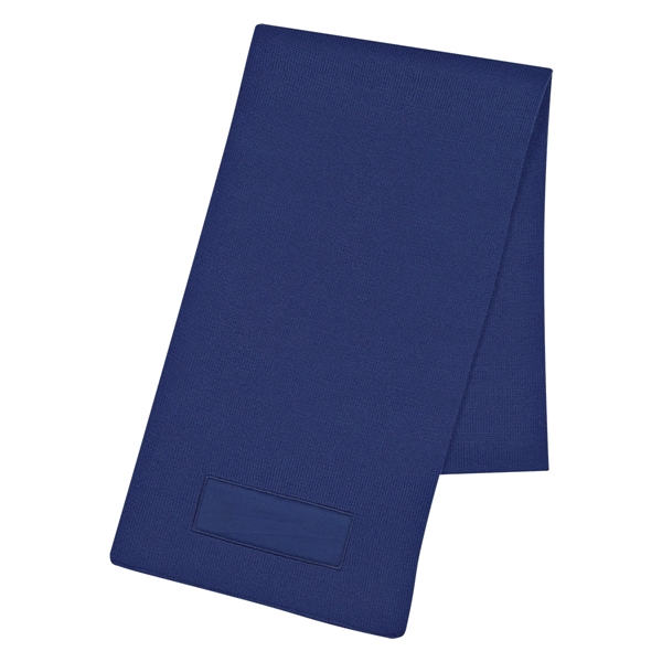 Royal Blue color option for Knitted Scarf With Patch